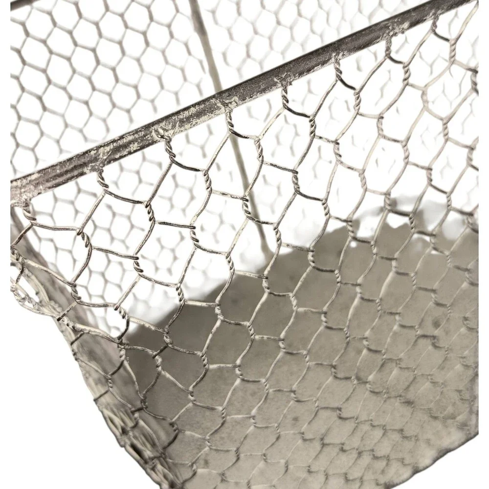 Two New Chicken Wire Baskets Rectangle Farmhouse Country Decor By Melrose Intl.